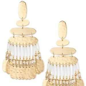 Nicola Gold Statement Earrings In Smoky Crystal